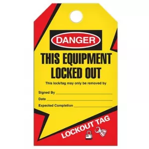 Incom TG6000PT Lockout Tag "this Equipment Locked Out"