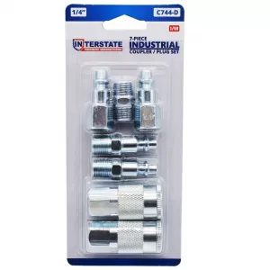 Interstate Pneumatics C744 7-Piece Coupler/Plug Set 1/4"