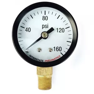 Interstate Pneumatics G2001-160 160 PSI Bottom Mount Pressure Gauge