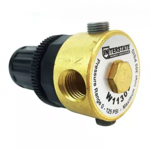 Interstate Pneumatics W1130B 1/4" Mini Brass Regulator, 0 - 125 psi