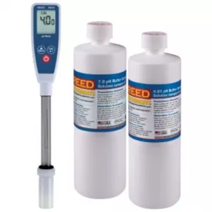 REED Instruments R3510-KIT Long Stem pH Meter and 4pH / 7pH Solutions