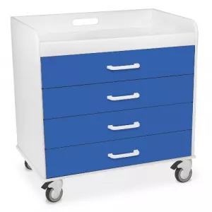 TrippNT 51131 Polyethylene Extra Wide Compact Locking 4 Drawer Cart
