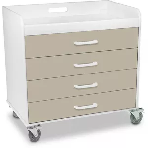 TrippNT 51138 Polyethylene Extra Wide Compact Locking 4 Drawer Cart