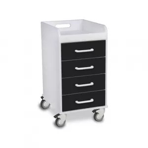 TrippNT 51146 Black Polyethylene Compact 4 Drawer Locking Cart