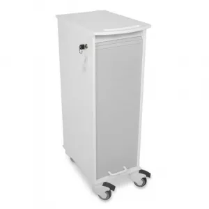 TrippNT 51977 Lockable Narrow Lab Cart, White Polyethylene, Gray Front