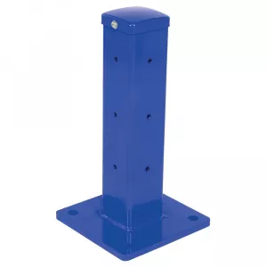 Vestil GR-F3R-BO-TP18-BU 3 Rib Rail Bolt-On Post, Blue, 18" Height