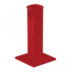 Vestil GR-F3R-BO-TP18-RD 3 Rib Rail Bolt-On Post, Red, 18" Height