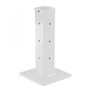 Vestil GR-F3R-BO-TP18-WT 3 Rib Rail Bolt-On Post, White, 18" Height