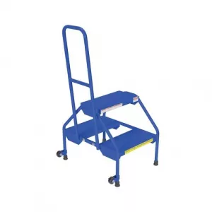 Vestil RLAD-P-2-B Blue Rolling Two Step-Perforated Steps
