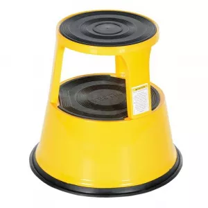 Vestil STEP-17-Y Rolling Step Stool, 17", Yellow