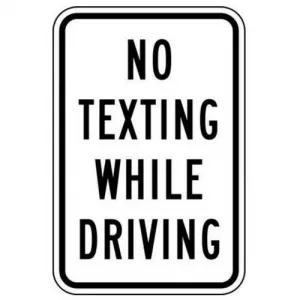 Zing Green Products 2512 Sign, "No Texting While Driving", 12x18"