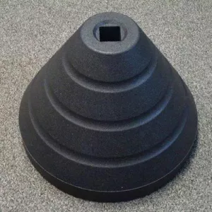 Zing Green Products 7425 Sign Base w/Square 1-3/4" Post Hole, Black Rubber