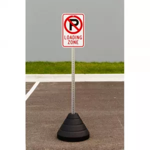 Zing Green Products 7450 Zing "No Parking Loading Zone" Sign Kit Bundle, with Base & Post