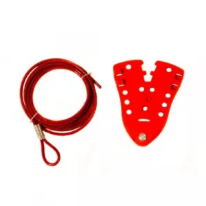 Zing Green Products 7624 Cable Lockout, Red With 9 ft. Cable 7-Hole