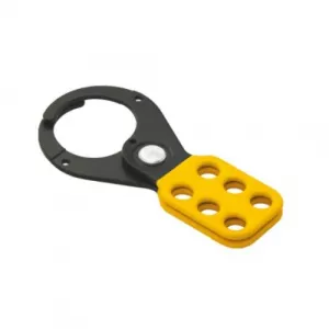 Zing Green Products 7643 Lockout Hasp, Steel,Black/Yellow, 1.5", 6-Hole
