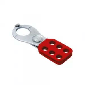 Zing Green Products 7644 Lockout Hasp, Steel,Red, 1in, 6-Hole, With Tabs